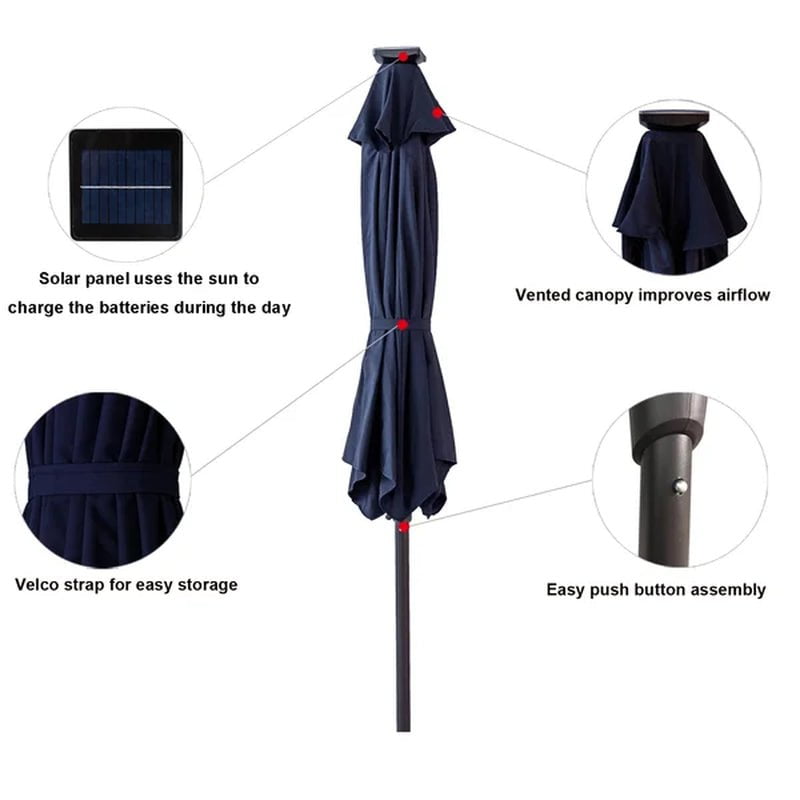 Froehlich 90'' Lighted Market Umbrella