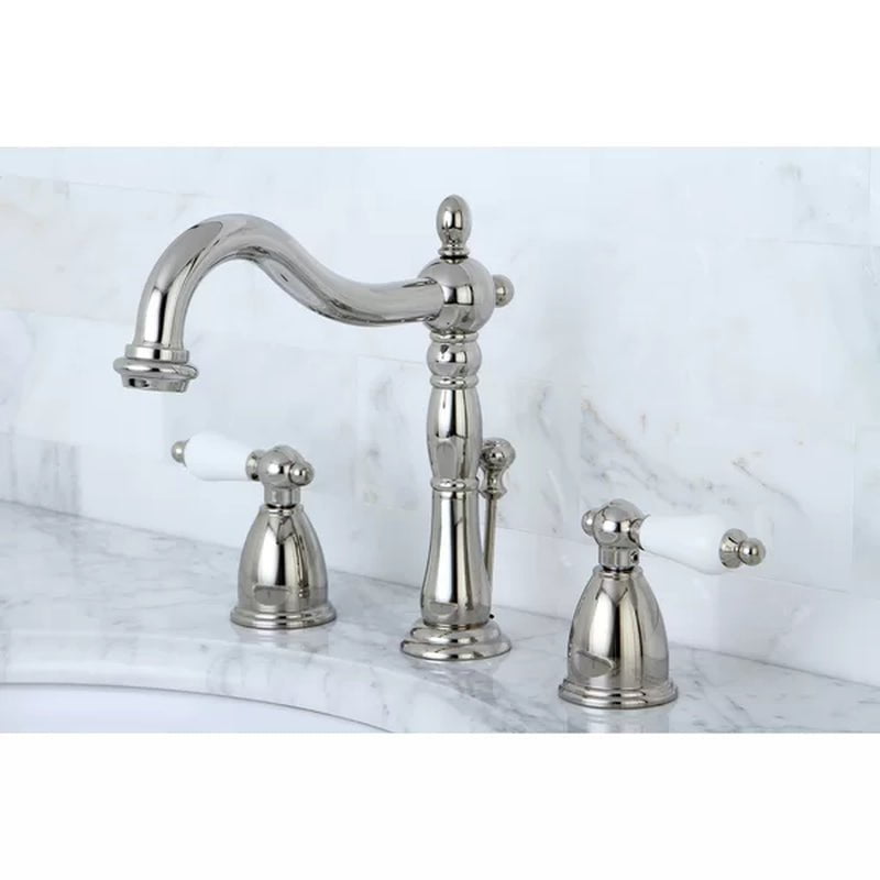 Heritage Widespread Faucet 2-Handle Bathroom Faucet with Drain Assembly