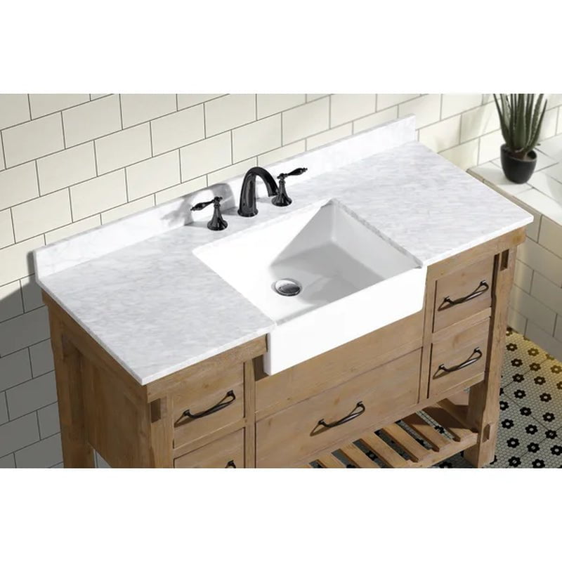 Giuliana 48'' Free-Standing Single Bathroom Vanity with Carrara Marble Vanity Top