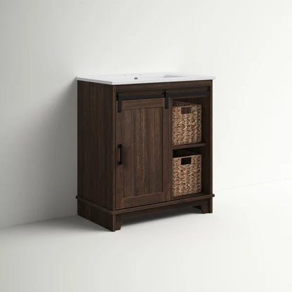 Sofia 29.88'' Free-Standing Single Bathroom Vanity with Vitreous China Vanity Top