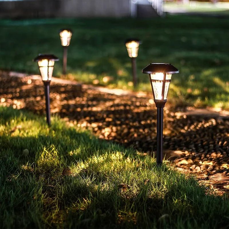 Bronze Low Voltage Solar Powered Integrated LED Metal Pathway Light Pack