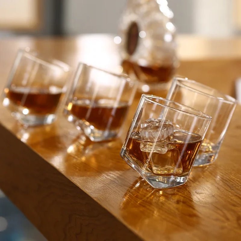 Tilting 4 Piece 40 Oz. Whiskey Glass Set
