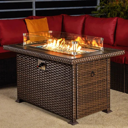 Sarfaraz 24.6'' H X 43.7'' W Aluminum Propane Outdoor Fire Pit Table with Lid