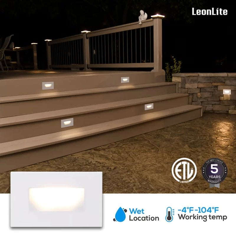 Essential Integrated LED Hardwired 120V Deck Light for Landscape Stair Step Indoor/Outdoor