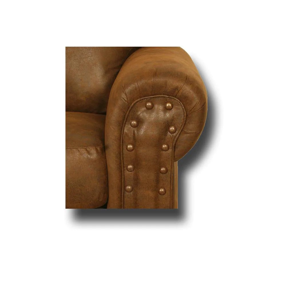 Buckskin 88 In. Brown Pinto Microfiber 3-Seater English Rolled Arm Sofa with Removable Cushions