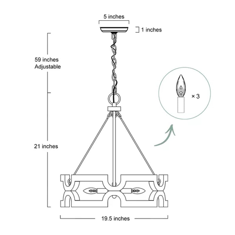 Clarkston 3 - Light Dimmable Drum Chandelier