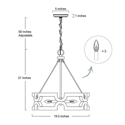 Clarkston 3 - Light Dimmable Drum Chandelier