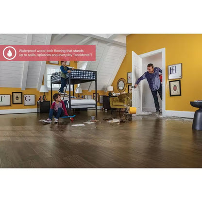 Outlast+ Java Scraped Oak 12 Mm T X 6.1 In. W Waterproof Laminate Wood Flooring (16.1 Sqft/Case)