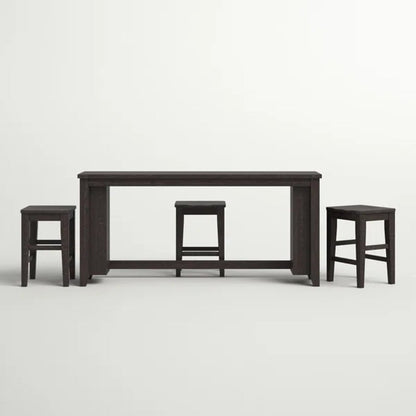 Flournoy 3 - Person Counter Height Pine Solid Wood Dining Set