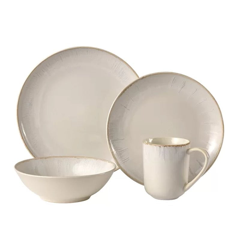 Snediker Stoneware Dinnerware Set - Service for 4