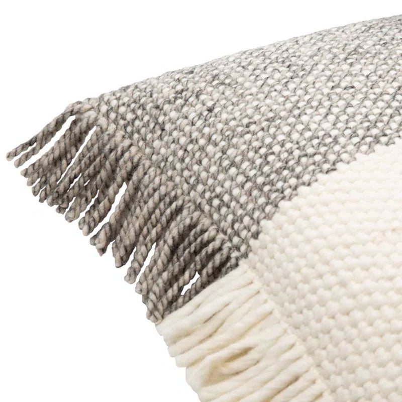 Cypress Fringed Wool Throw Pillow