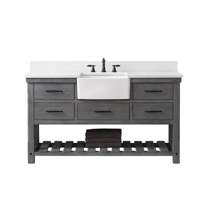 Mexborough 60'' Free-Standing Single Bathroom Vanity with Engineered Stone Vanity Top