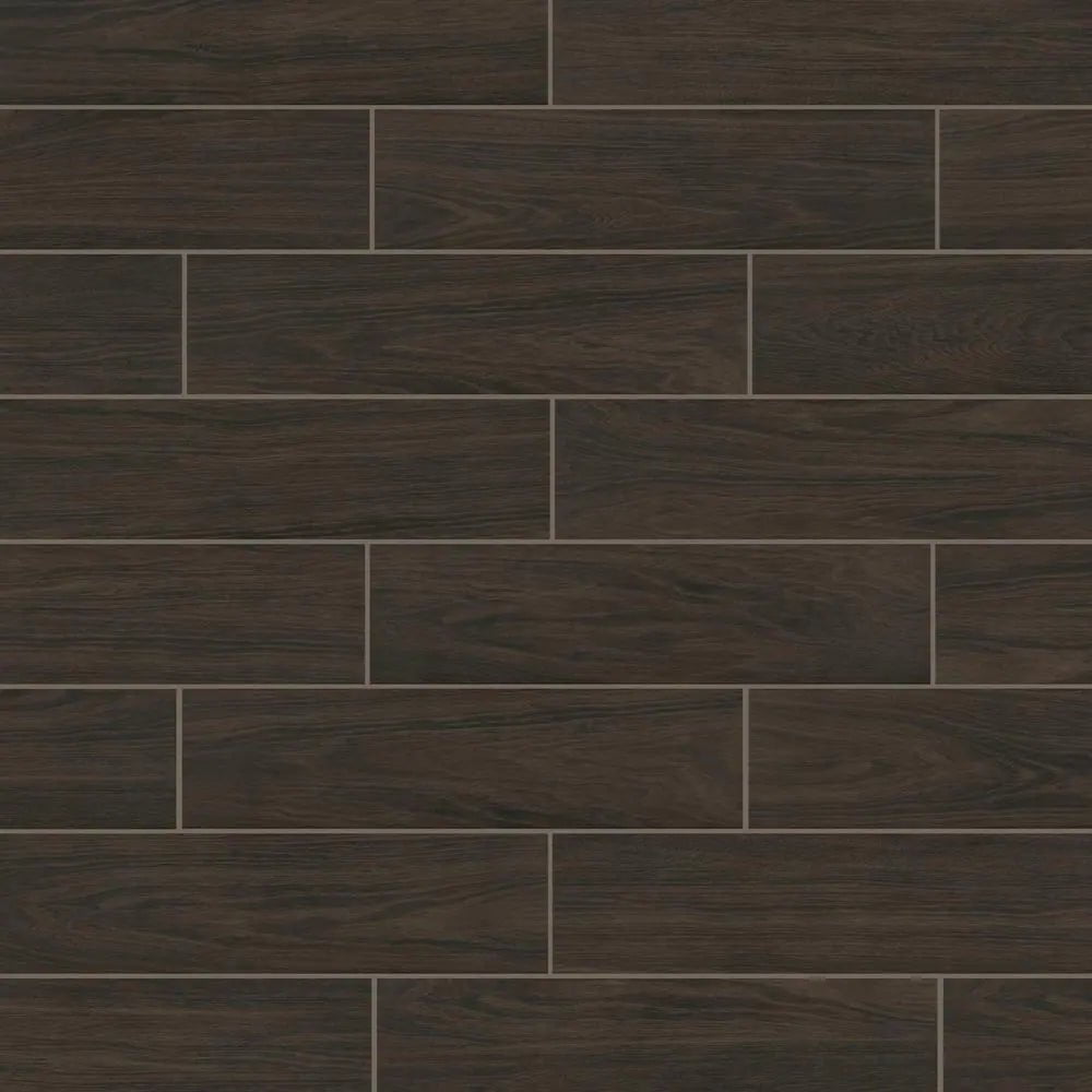 Burlington Walnut 6 In. X 24 In. Porcelain Floor and Wall Tile (14 Sq. Ft. / Case)