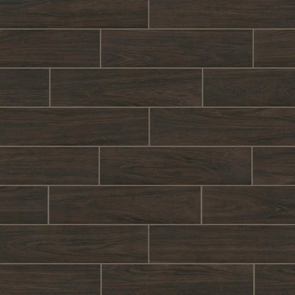 Burlington Walnut 6 In. X 24 In. Porcelain Floor and Wall Tile (14 Sq. Ft. / Case)