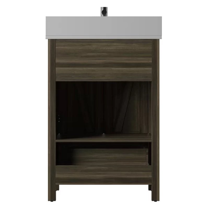 Brian 23.88'' Free-Standing Single Bathroom Vanity with Stone Vanity Top