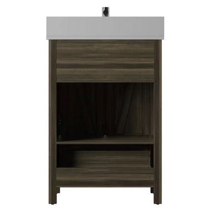 Brian 23.88'' Free-Standing Single Bathroom Vanity with Stone Vanity Top