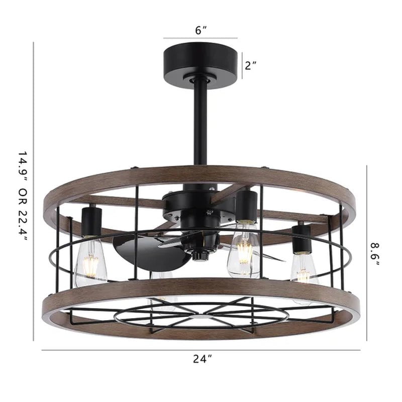 Monson 24'' Ceiling Fan with Light Kit