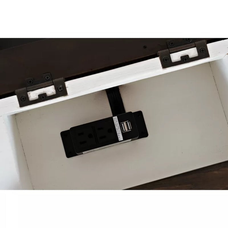 Westhoff 24'' Tall Solid Wood 3 - Drawer End Table and Built-In Outlets