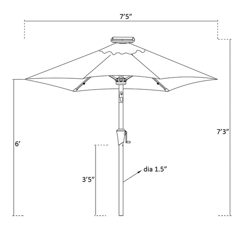 Froehlich 90'' Lighted Market Umbrella