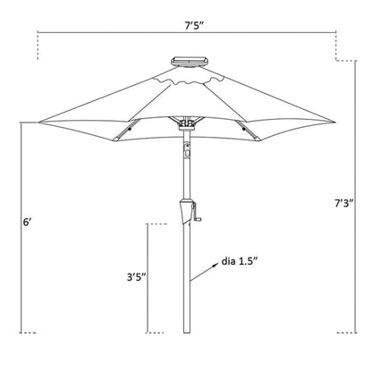 Froehlich 90'' Lighted Market Umbrella
