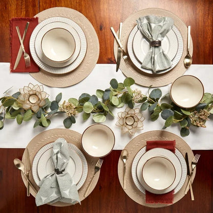 Hub Stoneware Dinnerware Set - Service for 4