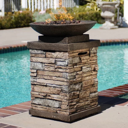 Newcastle 29.13'' H X 19.49'' W Polyresin Propane Outdoor Fire Column