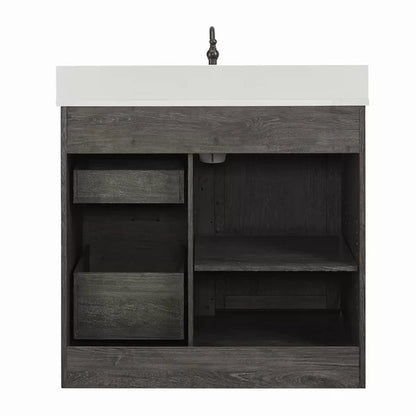 Jillian 36'' Free-Standing Single Bathroom Vanity with Engineered Stone Vanity Top