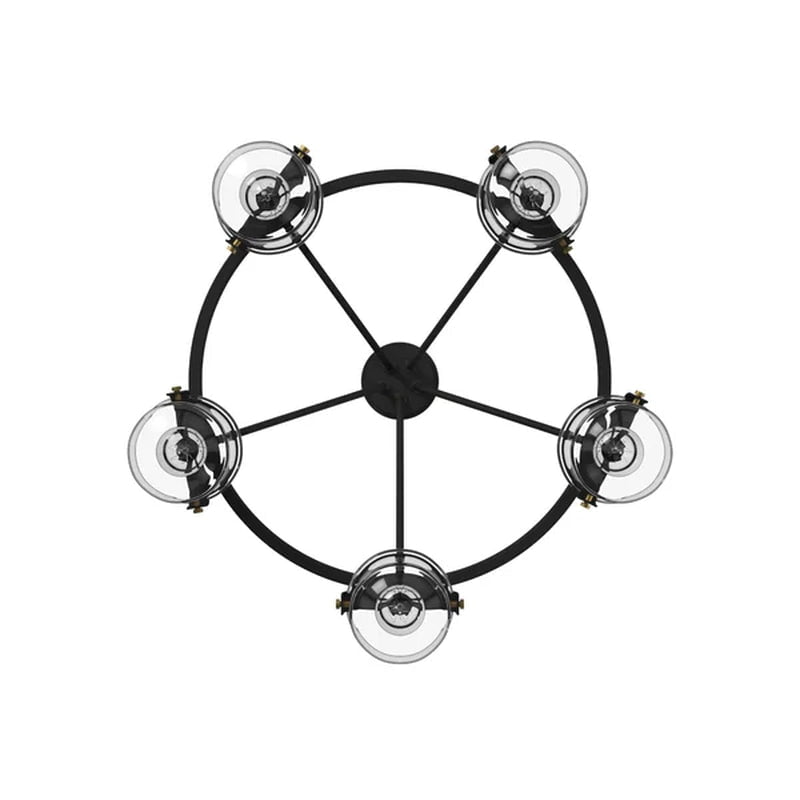 Georgetown 5 - Light Dimmable Wagon Wheel Chandelier