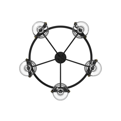 Georgetown 5 - Light Dimmable Wagon Wheel Chandelier