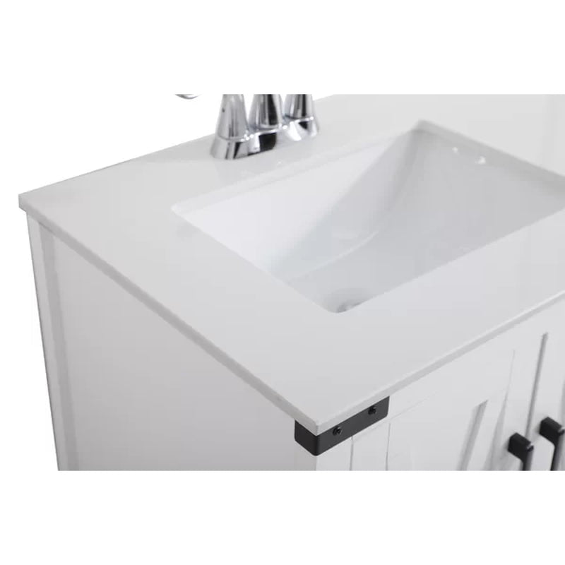 Williamston 36'' Free-Standing Single Bathroom Vanity with Engineering Stone Vanity Top