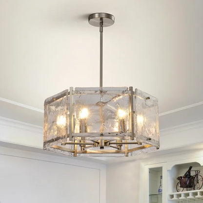 Leyla 6 - Light Dimmable Drum Chandelier