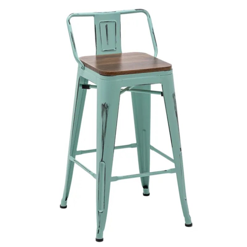 Maresca Bar & Counter Stool with Wood Seat and Backrest