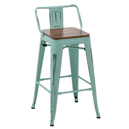 Maresca Bar & Counter Stool with Wood Seat and Backrest