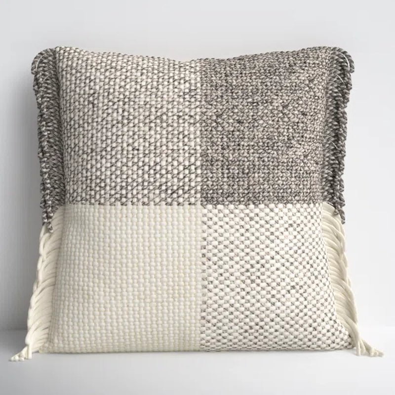 Cypress Fringed Wool Throw Pillow