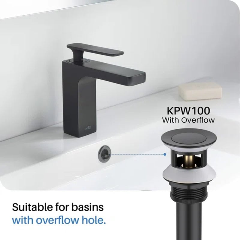 Circular Single Hole Bathroom Faucet with Drain Assembly