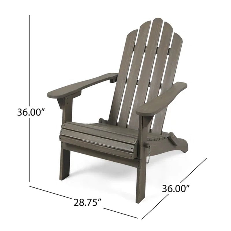Mobley Solid Wood Folding Adirondack Chair