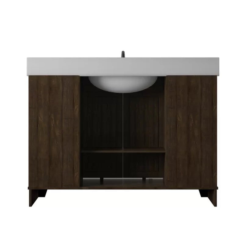 Braylen Sliding Barn Door 48" Single Bathroom Vanity Set