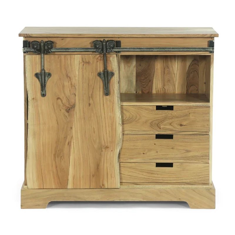Laymon 35'' Tall Solid Wood 1 - Door Accent Cabinet