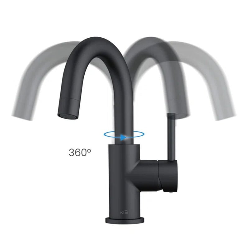 Circular Single Hole Bathroom Faucet with Drain Assembly