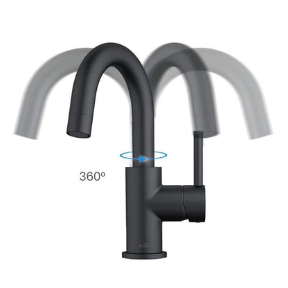 Circular Single Hole Bathroom Faucet with Drain Assembly