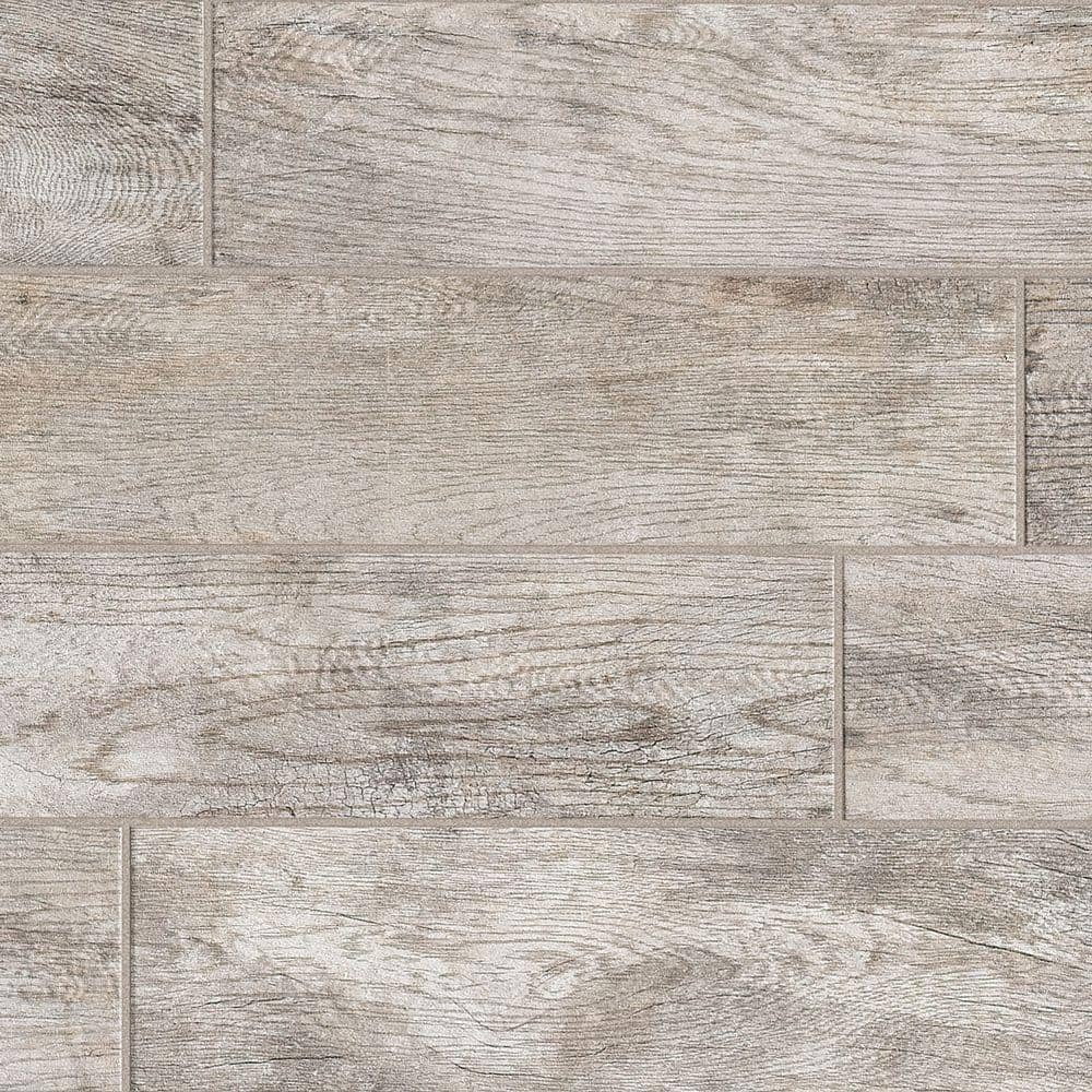 Montagna Dapple Gray 6 In. X 24 In. Porcelain Floor and Wall Tile (14.53 Sq. Ft. / Case)