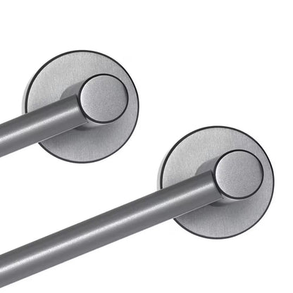 Modern 3-Piece Bath Hardware Set with Retractable Towel Bar*1, Towel Ring*1, Toilet Paper Holder*1 in Gray