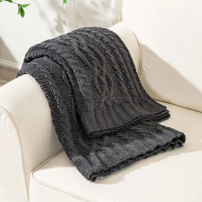 Davey Cable Knit Throw Blanket
