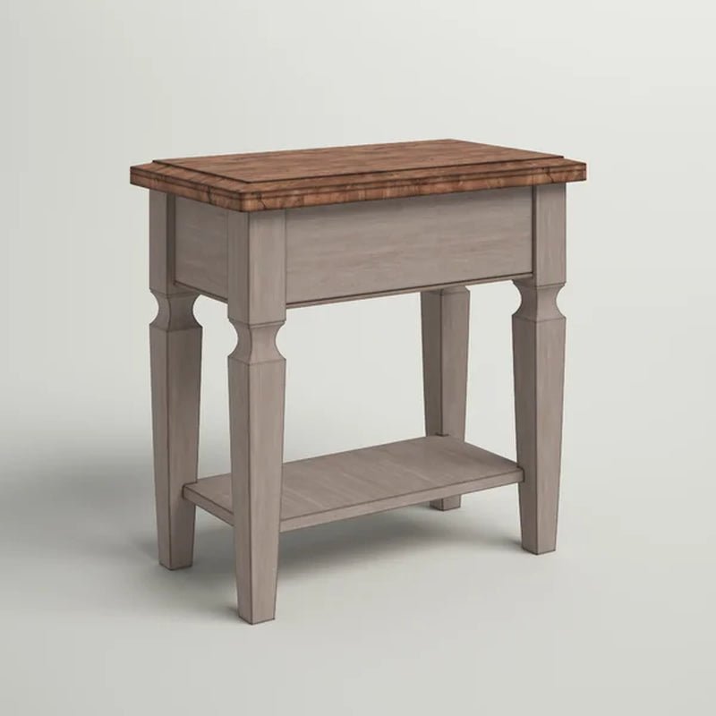 Bonas 24'' Tall Solid Wood End Table with Storage