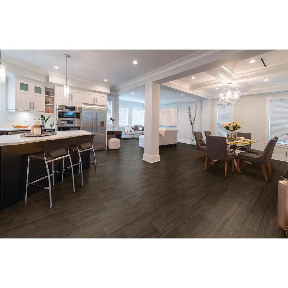 Burlington Walnut 6 In. X 24 In. Porcelain Floor and Wall Tile (14 Sq. Ft. / Case)
