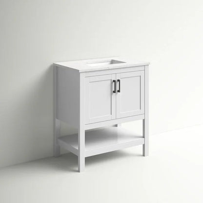 Trieste 29.87'' Free-Standing Single Bathroom Vanity with Quartz Vanity Top