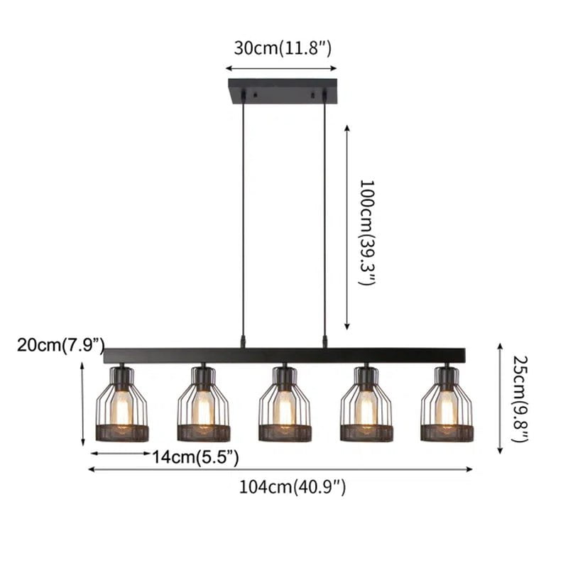 Motofumi 5 - Light Dimmable Kitchen Island Square / Rectangle Chandelier