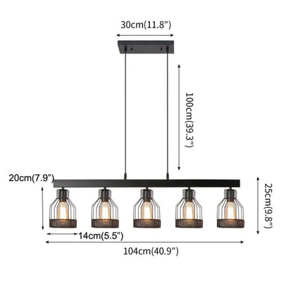 Motofumi 5 - Light Dimmable Kitchen Island Square / Rectangle Chandelier