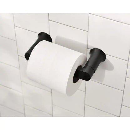 Genta 3-Piece Bath Hardware Set with 24 In. Towel Bar, Paper Holder and Towel Ring in Matte Black