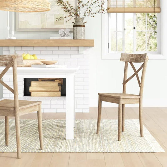 Eugley Cross Back Side Chair in Natural